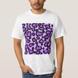Camiseta Modelo púrpura y negro del estampado leopardo