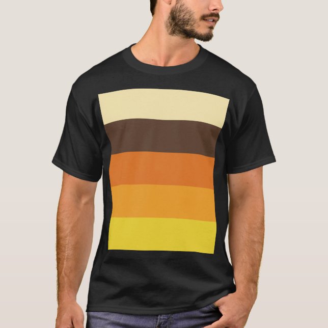 Camiseta modelo rayado retro del color 70s (Anverso)