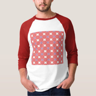 Camiseta modelo rojo y púrpura del cuadrado y del círculo