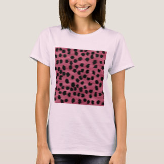 Camiseta Modelo rosado y negro de la impresión del guepardo