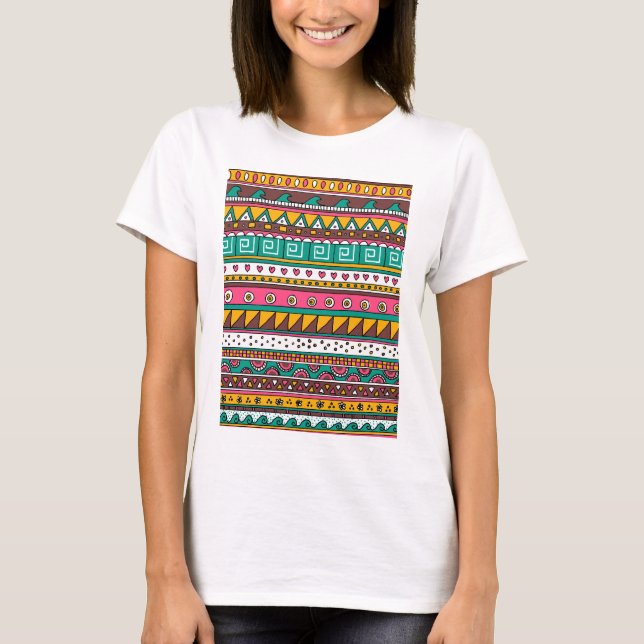 Camiseta Modelo tribal colorido (Anverso)
