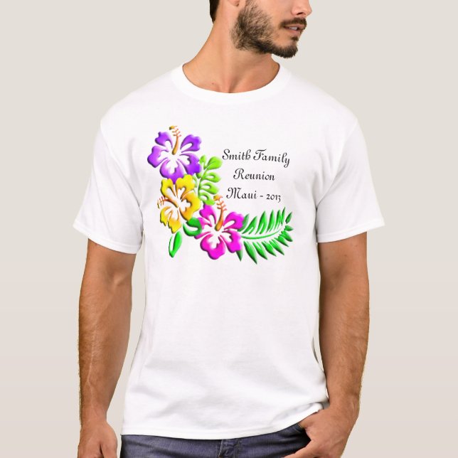 Camiseta Modelo tropical del hibisco (Anverso)