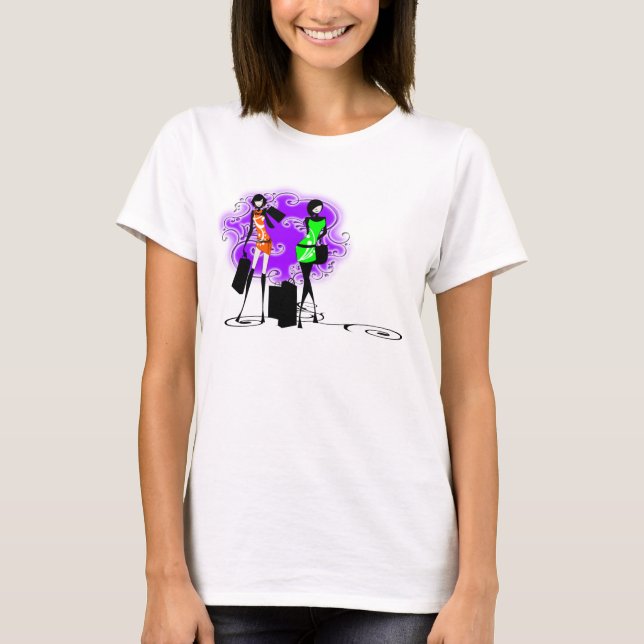 Camiseta Modelos atractivos de la moda elegante franceses (Anverso)