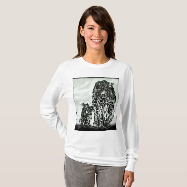 Camiseta Modelos Big Cat: Leopardo de nieve y cubo 01-04 (Anverso completo)
