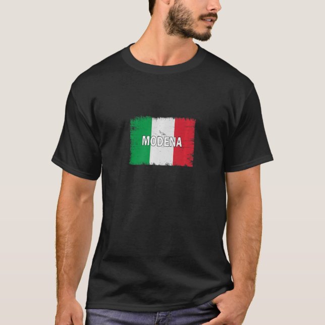 Camiseta Módena Italia Ciudad con bandera italiana (Anverso)