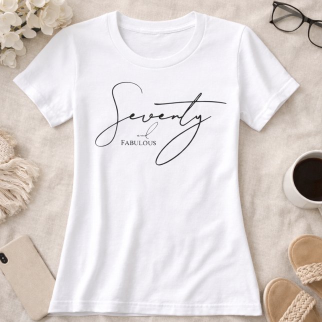 Camiseta Modern 70 and Fabulous 70th Birthday Party  (Subido por el creador)