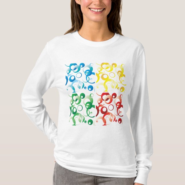 Camiseta Modern Abstract Colorful Bubbles Geometric Pattern (Anverso)