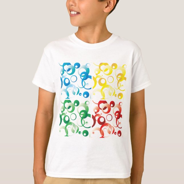 Camiseta Modern Abstract Colorful Bubbles Geometric Pattern (Anverso)