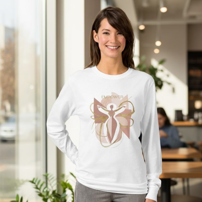 Camiseta Modern Abstract Empower Feminine Gold & Blush Art (Subido por el creador)