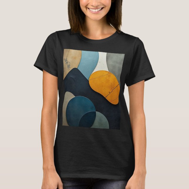 Camiseta Modern Abstract Geometric Shapes Textured Art (Anverso)