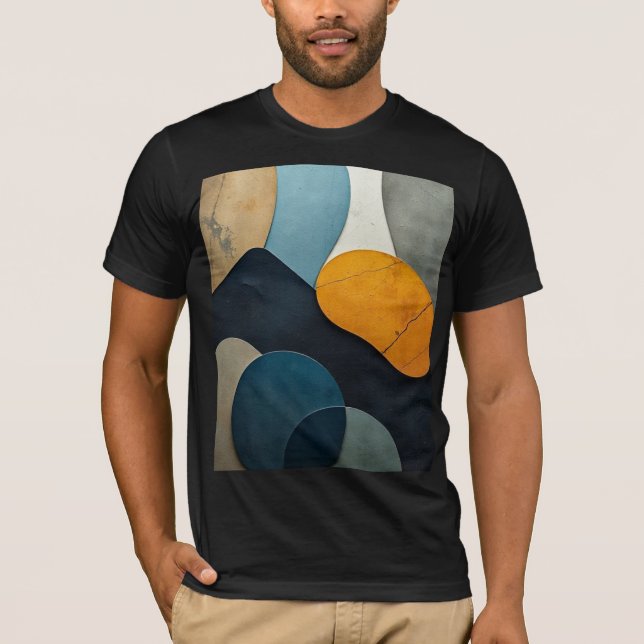 Camiseta Modern Abstract Geometric Shapes Textured Art (Anverso)