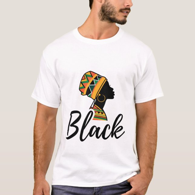 Camiseta Modern African Woman Silhouette Black Pride T-Shir (Anverso)
