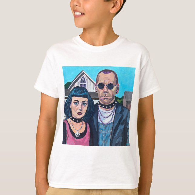 Camiseta Modern American Gothic Art - Grant Woods Inspired (Anverso)