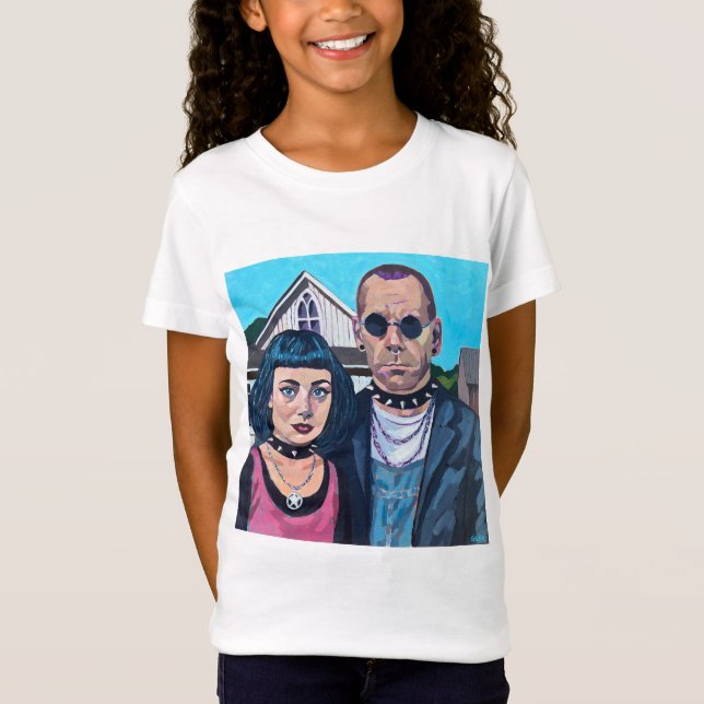 Camiseta Modern American Gothic Art - Grant Woods Inspired (Anverso)