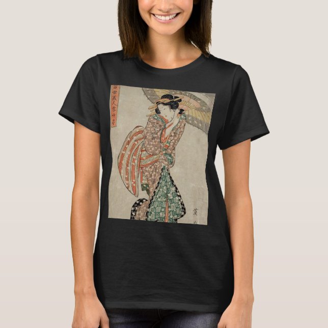 Camiseta Modern Beauty in a Snowstorm - Kikukawa Eizan (Anverso)