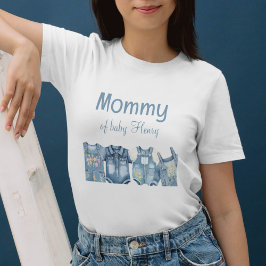 Camiseta Modern Blue Jean Baby Mommy Baby Shower
