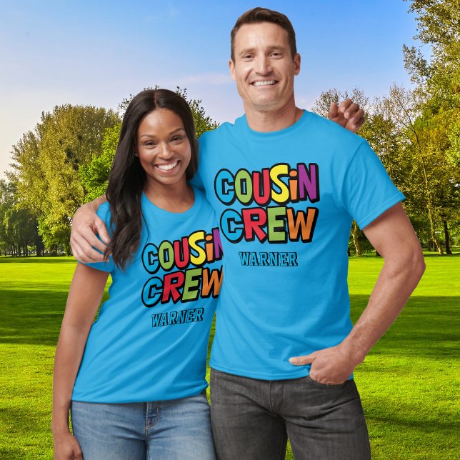Camiseta Modern Bold Colorful Cousin Crew Family Reunion (Cousin Crew Colorful Family Reunion Matching Shirts)