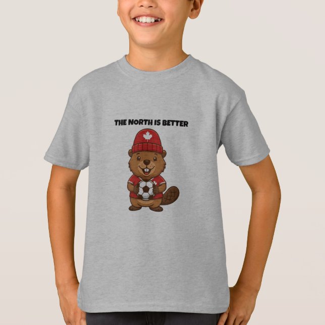 Camiseta Modern Canada Soccer Beaver Kids - Orgull (Anverso)