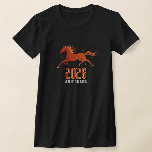 Camiseta Modern Chinese Fire Horse New Year 2026 (Distribución)