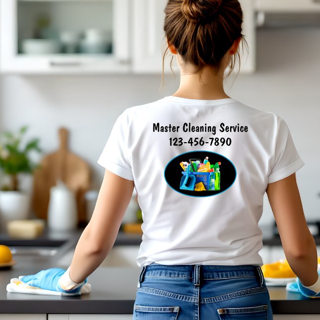 Camiseta Modern Cleaning Service Female Staff Work Shirts (cleaning)