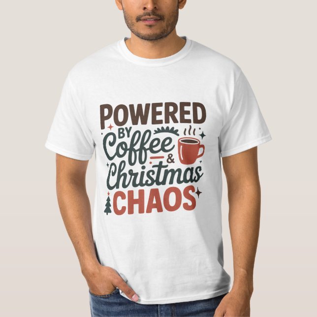 Camiseta Modern Coffee & Chaos Christmas Design (Anverso)