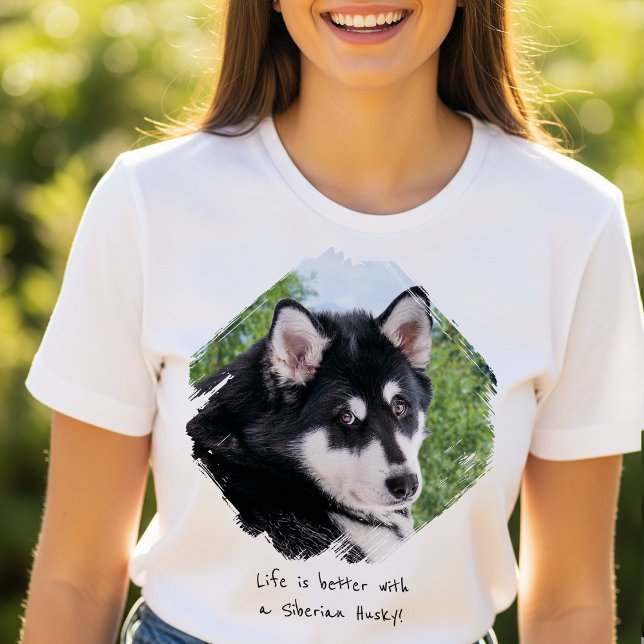 Camiseta Modern Custom Photo Paint Brushstroke Pet Dog (Subido por el creador)