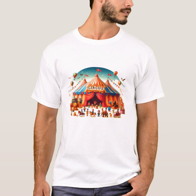 Camiseta Modern Cute Circus Carnival 1st Birthday (Anverso)