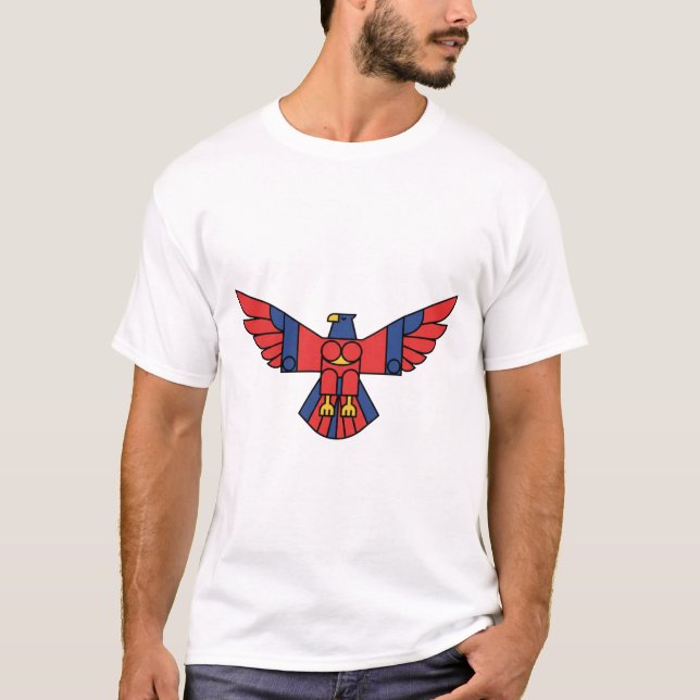 Camiseta Modern Eagle – Geometric Flight in Bold Primary Co (Anverso)
