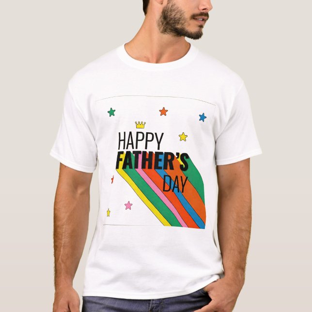 Camiseta Modern Father's Day Celebration Shirt  ("A bright and festive Father's Day T-Shirt")