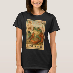 Camiseta Modern Frog Ramen – Estilo Japonés Retro