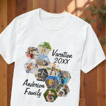 Camiseta  Modern Fun Custom 9 Images Collage Family Photos<br><div class="desc">Add nine (9) custom photos of your family and friends and the year. Add your photos and if needed,  unmask the group of photo and frame,  adjust the image against the frame,  then click mask.</div>