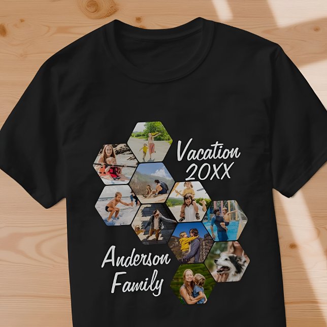 Camiseta  Modern Fun Custom 9 Images Collage Family Photos (Subido por el creador)