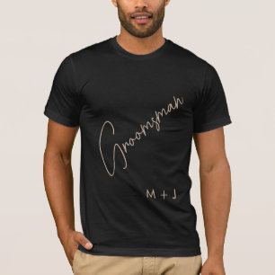 Camiseta Modern Groomsman   Beige + guión negro