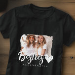 Camiseta Modern Grunge Heart Best Friends BFF Foto<br><div class="desc">El diseño se compone de tipografía divertida y lúdica con fuentes sans serif y serif. Añadir una foto personalizado.</div>