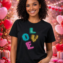 Camiseta Modern Love 3D | Gráfico de brillo pastel estético