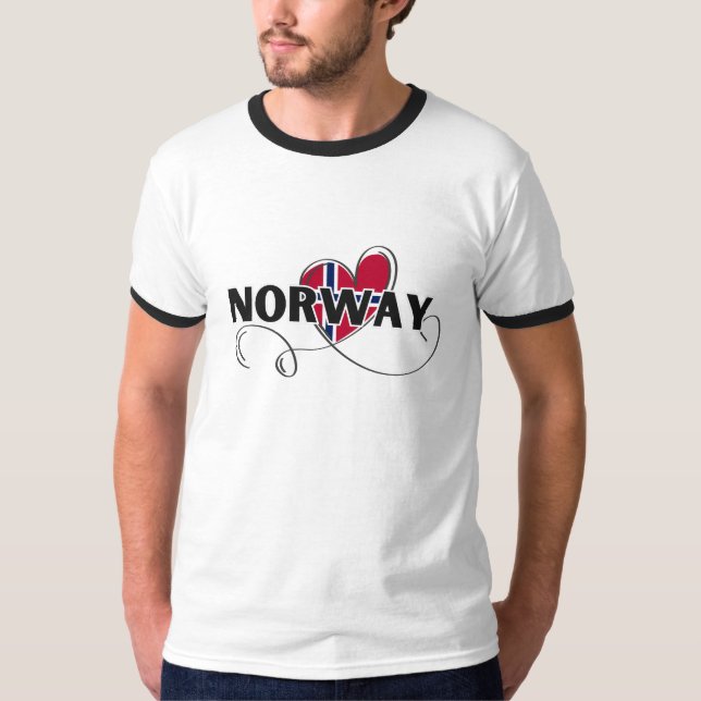 Camiseta Modern Love Noruega Bandera Escandinavia Souvenir (Anverso)