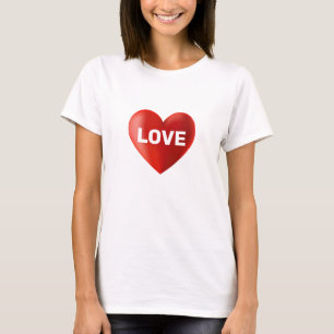 Camiseta Modern LOVE Text and Heart