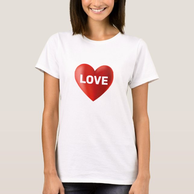 Camiseta Modern LOVE Text and Heart (Anverso)