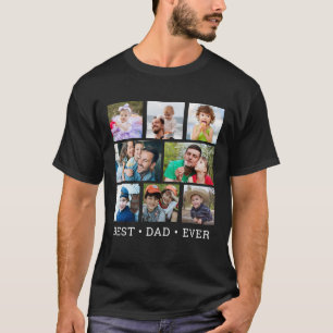 Camiseta Modern Mejor Papá del Mundo 8 Collage de Fotos Neg