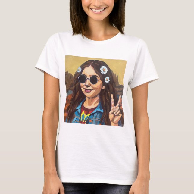 Camiseta Modern Mona Lisa Painting - da Vinci Inspired Art (Anverso)