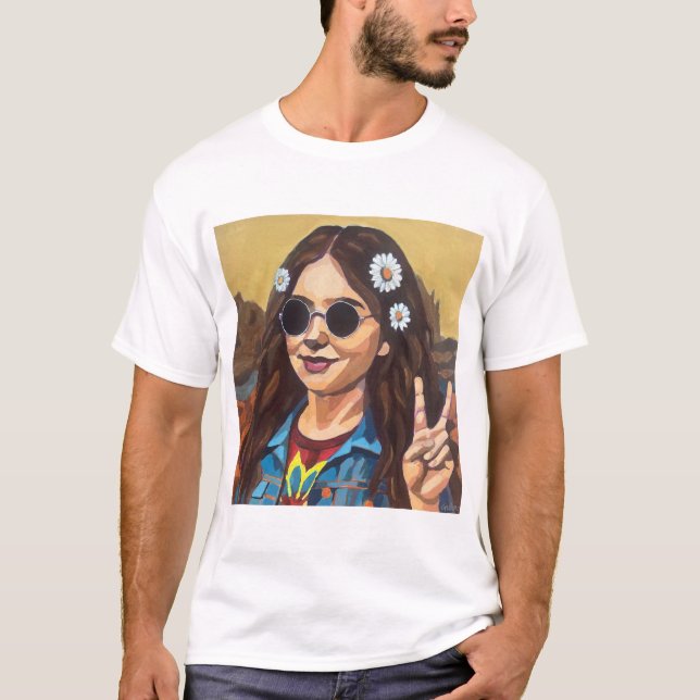 Camiseta Modern Mona Lisa Painting - Inspired by da Vinci (Anverso)