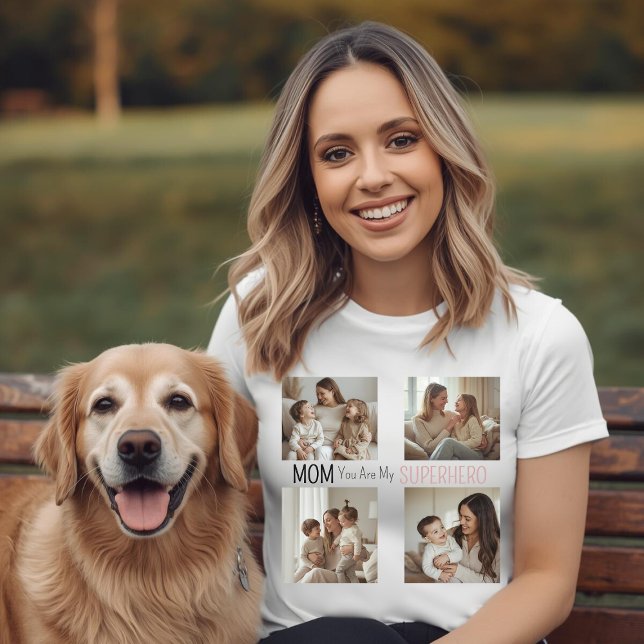 Camiseta Modern Personalized Mom Superhero Photo Collage (Subido por el creador)