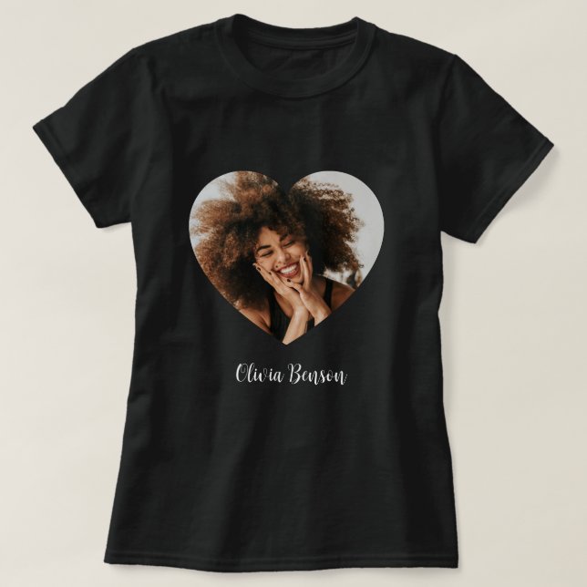 Camiseta Modern Personalized Photo and Name Create your own (Diseño del anverso)
