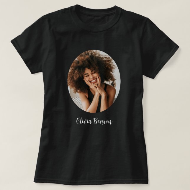 Camiseta Modern Personalized Photo and Name Create your own (Diseño del anverso)