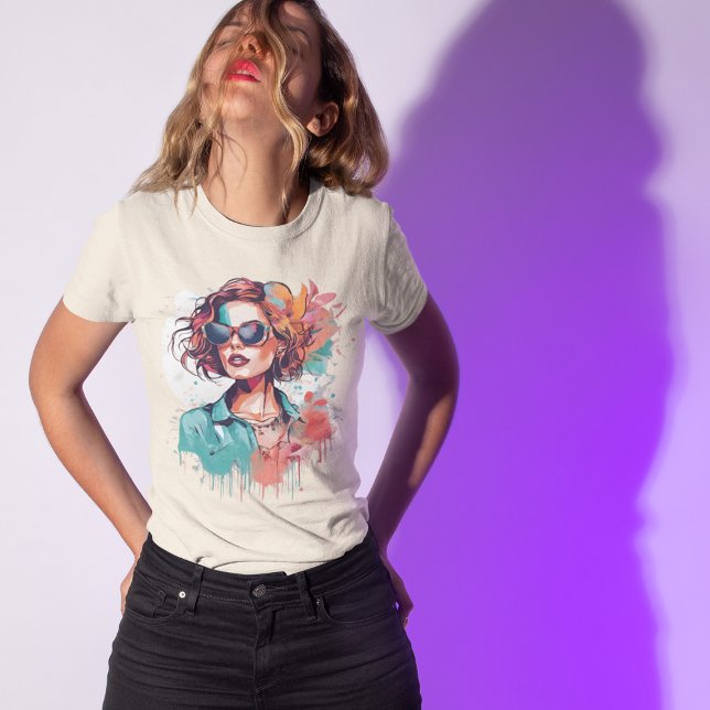 Camiseta Modern-Pop-Art Frauenportrait (Subido por el creador)
