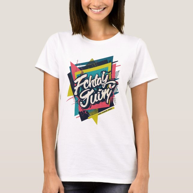 Camiseta Modern Retro Abstract Tee – Chartreuse Design (Anverso)