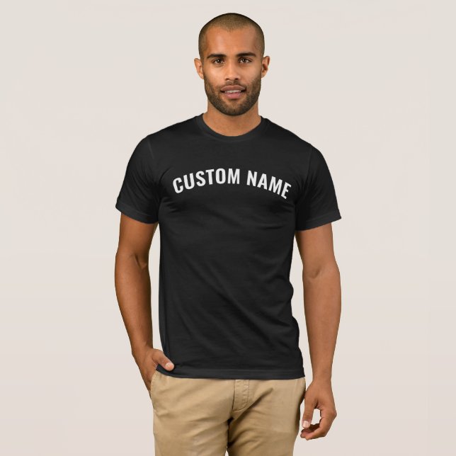 Camiseta Modern Short Sleeve Black Mens Custom Name (Anverso completo)