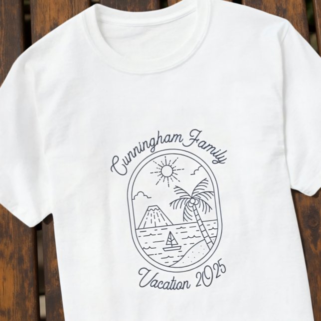 Camiseta Modern Simple Cool Minimalist Family Vacation (Subido por el creador)