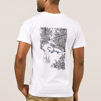 Camiseta Modern Sydney Map T-Shirt - Urban Travel Souvenir