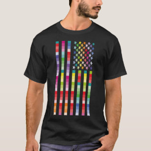 CAMISETA MODERN VERSION MULTICOLOR USA/EEUU FLAG BY MASANSE